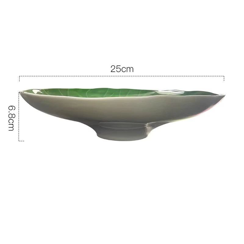 Unique Green Lotus Leaf Plate H