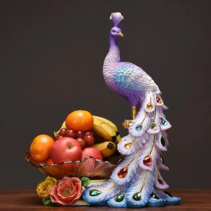 European Style Peacock Fruit Candy Plate Home Living Room Dim Sum Dry Fruit Plate Desktop Creative Storage Decoration Snack Tray - https://mohammadcollection.com