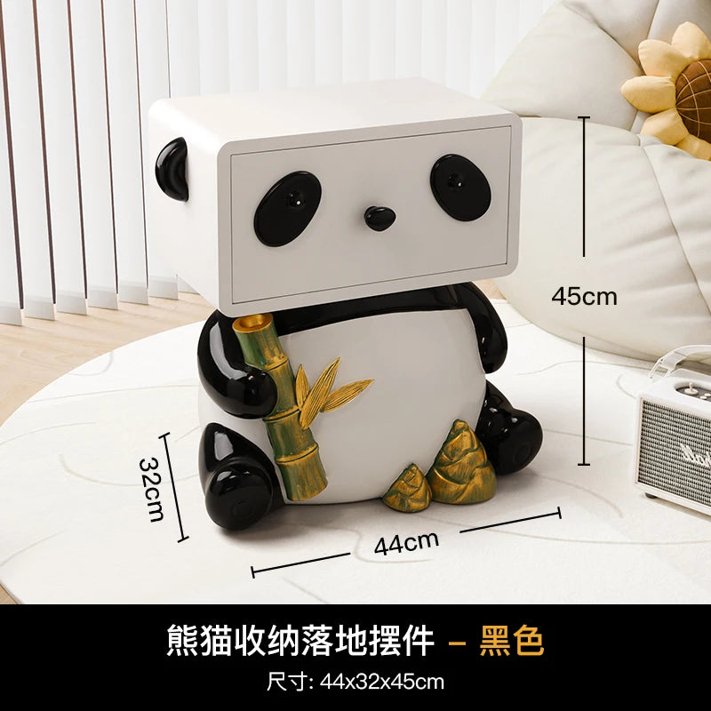 Cute Panda Bedside Table, Creative Floor Storage Ornament, Living Room, Bedroom, Sofa, Side Cabinet, Home Decoration, Furniture - 𝕄𝕮 𝕋𝕙𝕖 𝔹𝕝𝕒𝕔𝕜 𝔻𝕚𝕒𝕞𝕠𝕟𝕕