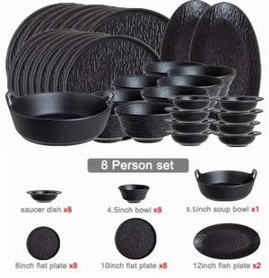Ensemble noir pour 8 personnes