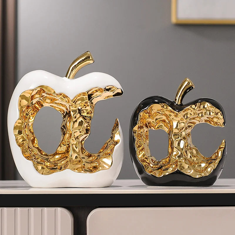 Light Luxury Home Decor Ceramic Apple Ornament Modern Living Room TV Cabinet Wine Cabinet High-end Art Decorative Figurines Gift - 𝕄𝕮 𝕋𝕙𝕖 𝔹𝕝𝕒𝕔𝕜 𝔻𝕚𝕒𝕞𝕠𝕟𝕕