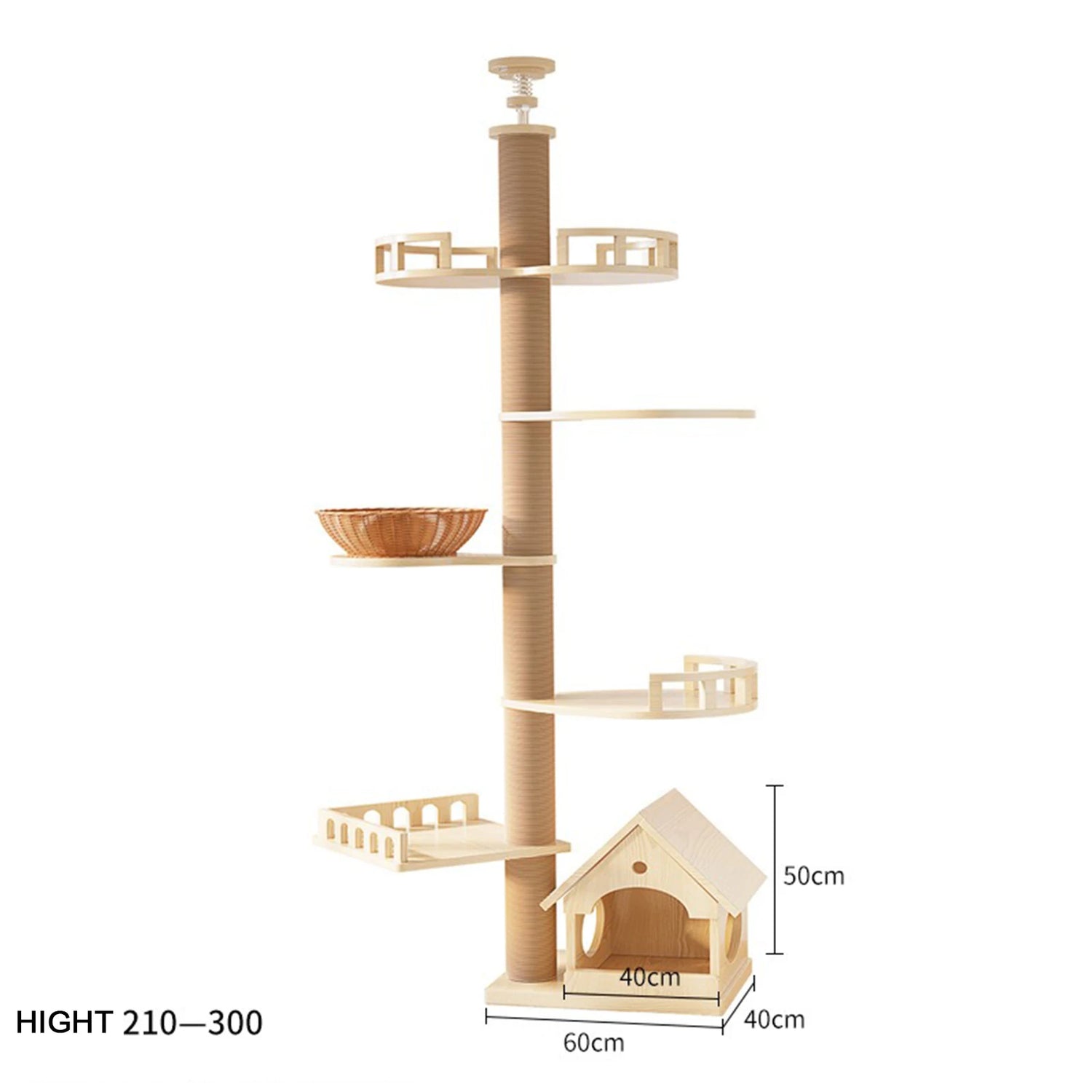 MC THE BLACK DIAMOND YXT Cat Tree with Cat Nest and Perch, multi-level tower designed for cats to scratch, climb, and relax.