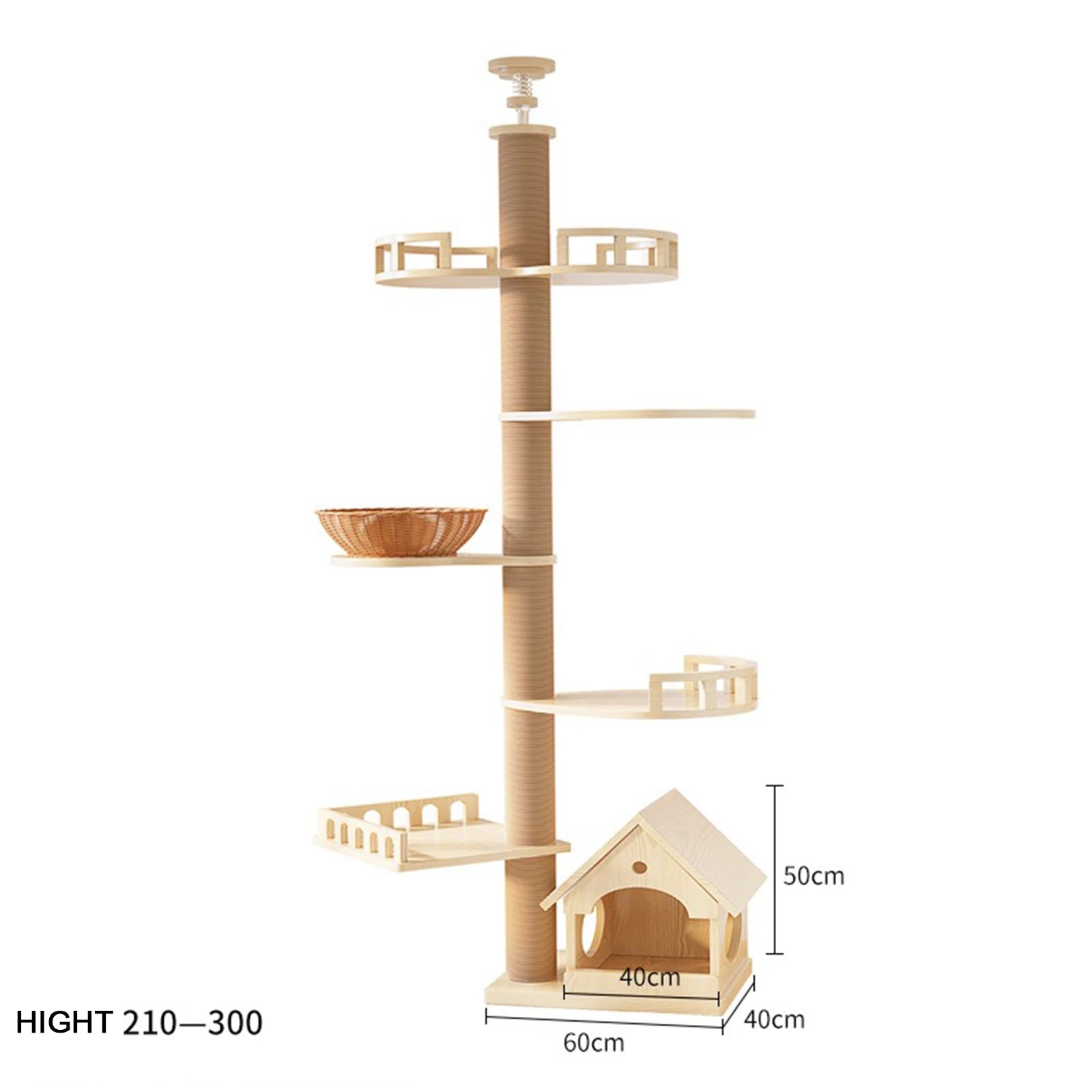 MC THE BLACK DIAMOND YXT Cat Tree with Cat Nest and Perch, multi-level tower designed for cats to scratch, climb, and relax.