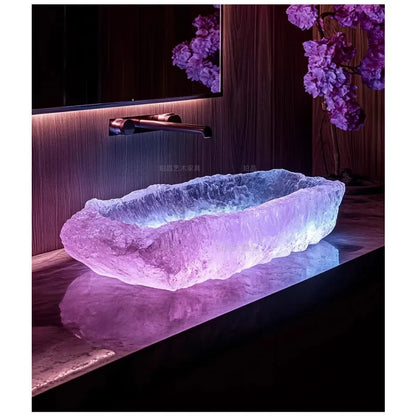 Resin dream crystal stone wash basin custom sales office model room bathroom single basin art table basin - https://mohammadcollection.com