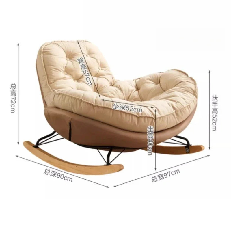 Home Balcony Casual Rocking Chair Lounge Comfortable Sofa Iving Room Bedroom Nordic Luxury Furniture Chaise Lounge Accessories - https://mohammadcollection.com