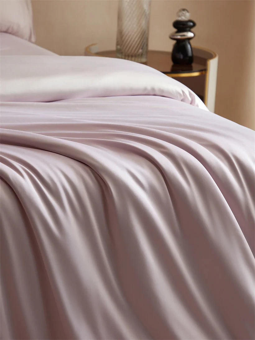MC Collection 100% Mulberry Silk Bedding Set in elegant, smooth silk with a luxurious appearance, ideal for home decor.
