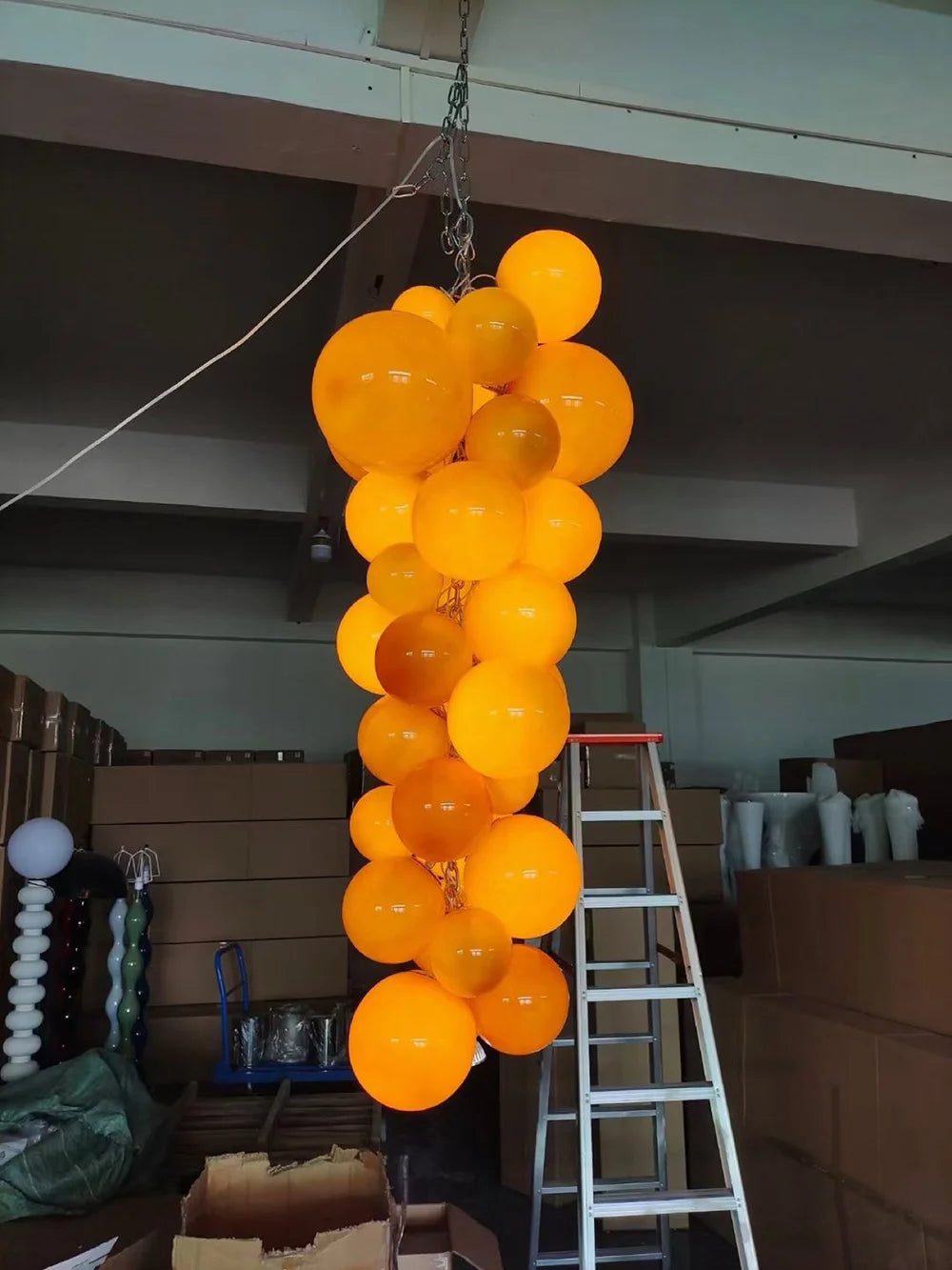 2025 New Trend Purple Glass Grape Ball Art Ceiling Chandeliers Hanging Lamps Suspension Luminaire Lampen For Living Room