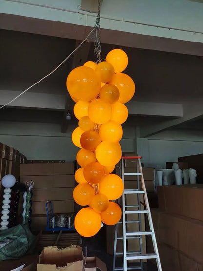 2025 New Trend Purple Glass Grape Ball Art Ceiling Chandeliers Hanging Lamps Suspension Luminaire Lampen For Living Room