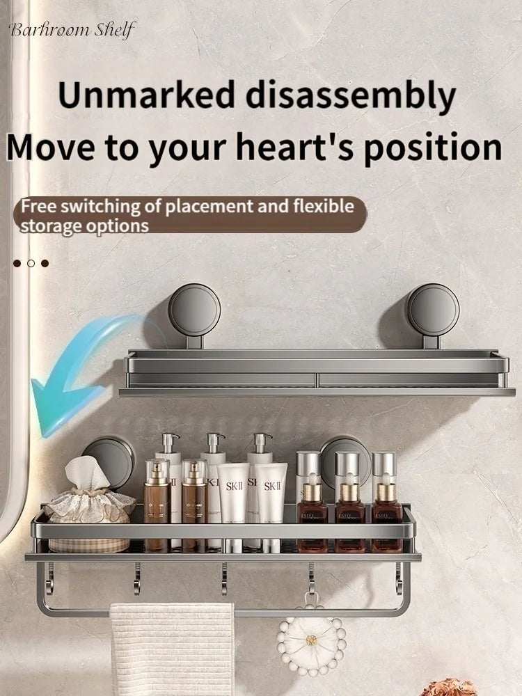 Non-Drill Bathroom Suction Cup Shelves for Washbasin and Vanity Storage - https://mohammadcollection.com