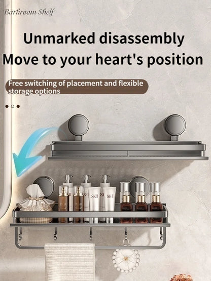 Non-Drill Bathroom Suction Cup Shelves for Washbasin and Vanity Storage - https://mohammadcollection.com