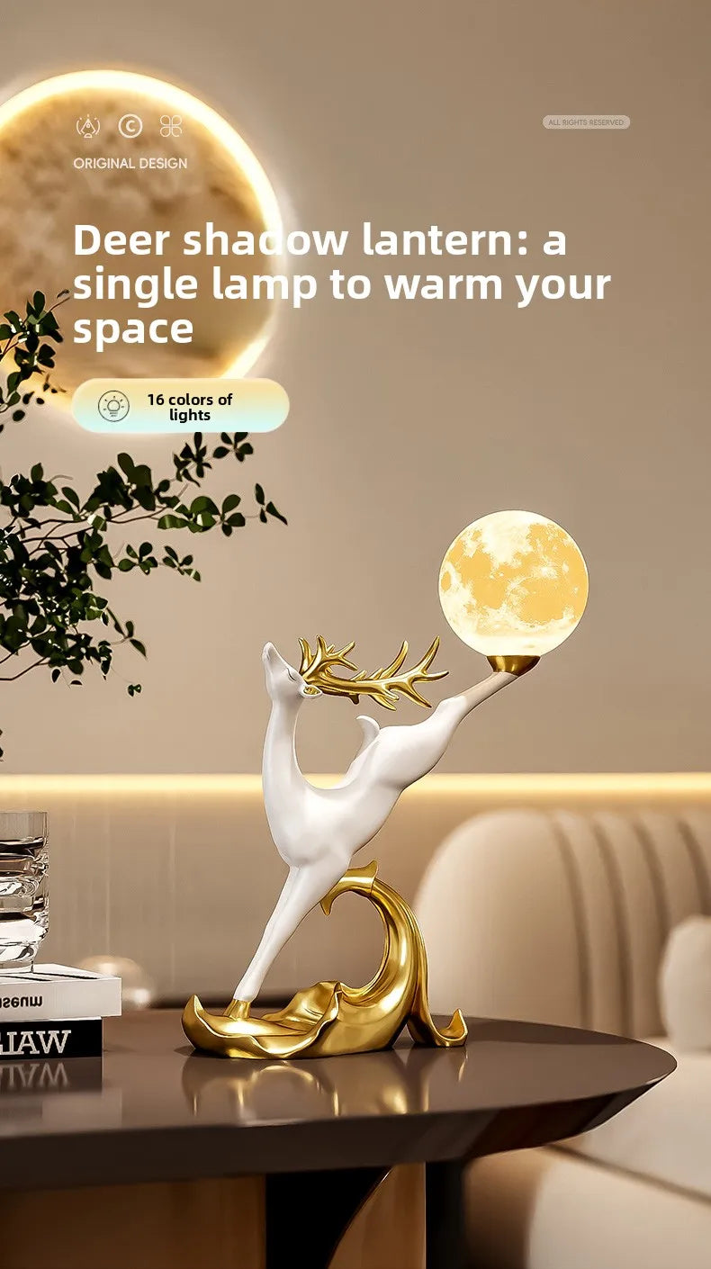 Nordic Luxury Home Decor Deer Figurine Ornament Living Room TV Cabinet Wine Cabinet Office Desk Decoration Housewarming Gift - 𝕄𝕮 𝕋𝕙𝕖 𝔹𝕝𝕒𝕔𝕜 𝔻𝕚𝕒𝕞𝕠𝕟𝕕