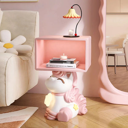 Bedroom Bedside Table Girl Room Decoration Accessories Creative Pink Furniture Gift Modern Cream Style Cartoon Horse Night Stand - 𝕄𝕮 𝕋𝕙𝕖 𝔹𝕝𝕒𝕔𝕜 𝔻𝕚𝕒𝕞𝕠𝕟𝕕