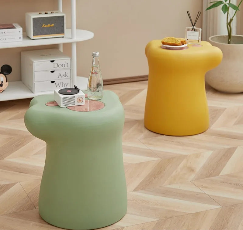 Cream style coffee table, living room, home, small apartment, modern light luxury French cat paw coffee table, cat paw stool - https://mohammadcollection.com