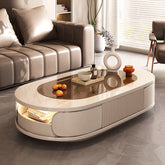 Minimalist Nordic-style coffee table by MC THE BLACK DIAMOND with sleek, aesthetic storage design for modern living spaces.