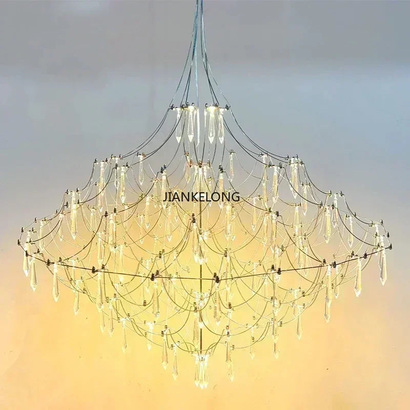 Modern Chrome Plating Luxury Crystal Chandelier Living Room Bedroom Lights Home Decorative Lights Dining Room Lighting Fixtures