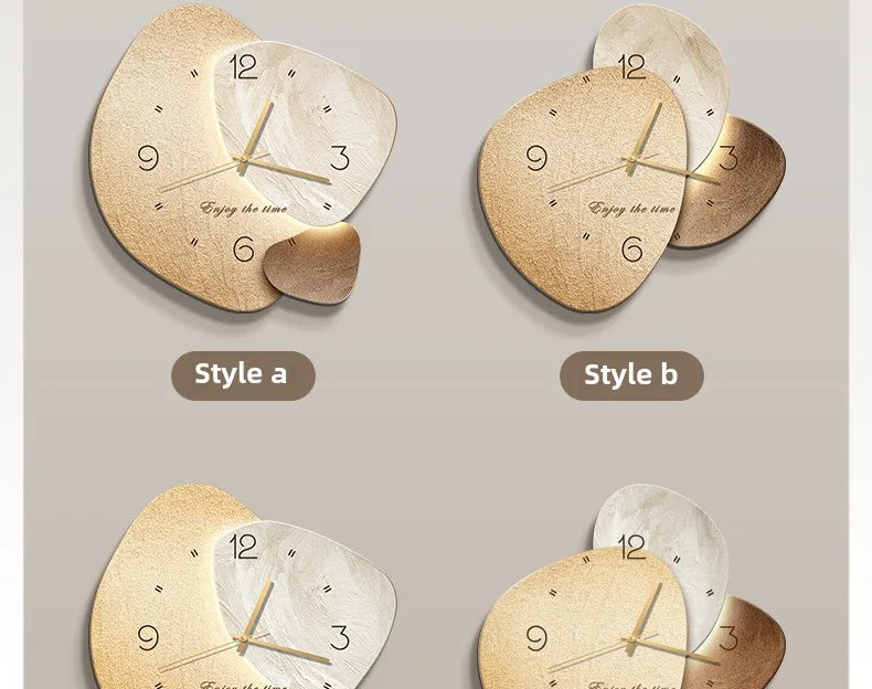 Digital wall clock with stone hanging art decoration by MC THE BLACK DIAMOND, featuring modern design and artistic wall decor.