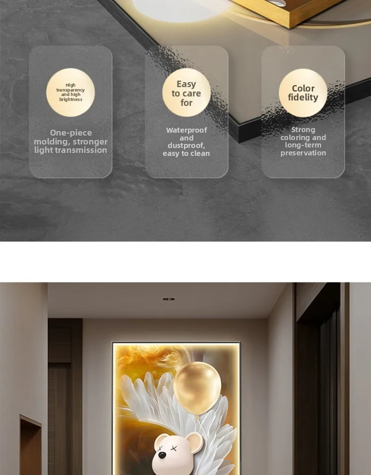 Modern LED wall decor painting poster by MC THE BLACK DIAMOND, stylish wall art for living room decoration.