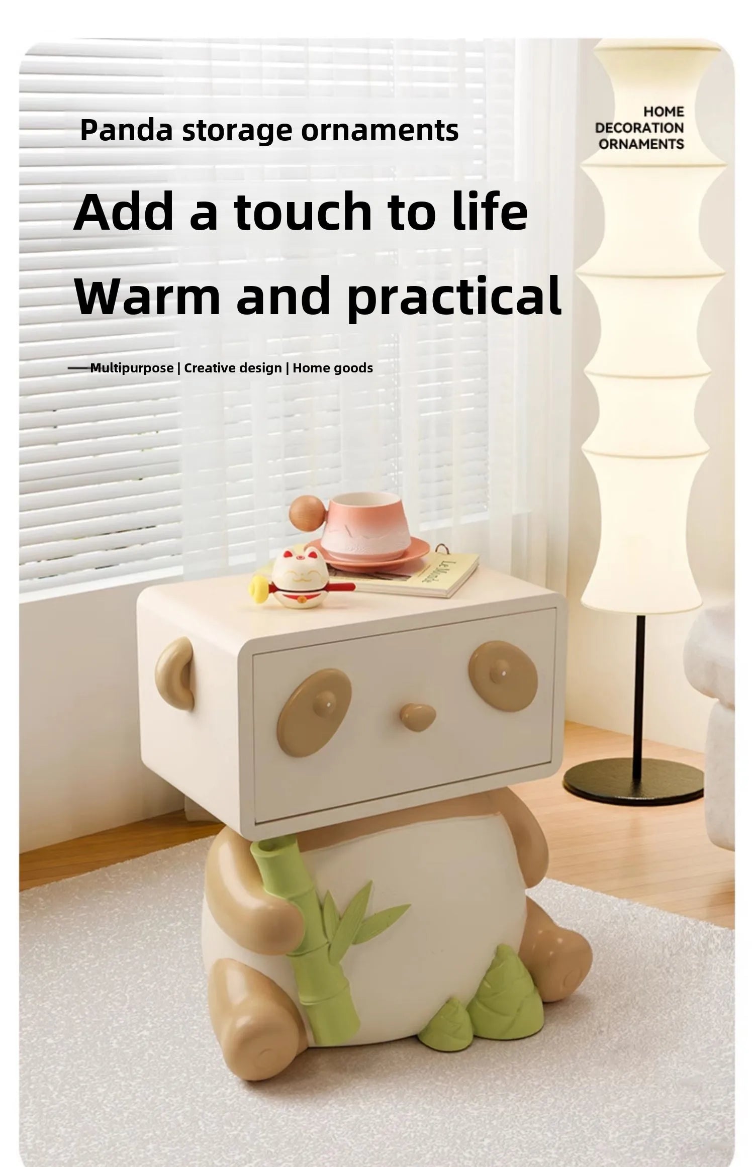 Cute Panda Bedside Table, Creative Floor Storage Ornament, Living Room, Bedroom, Sofa, Side Cabinet, Home Decoration, Furniture - 𝕄𝕮 𝕋𝕙𝕖 𝔹𝕝𝕒𝕔𝕜 𝔻𝕚𝕒𝕞𝕠𝕟𝕕