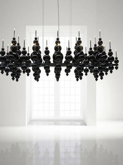 Luxury Living Room Black Chandelier Designer Tears From Moon Chandelier For Ceiling Restaurant Large Dining Table Hanging Lamp - https://mohammadcollection.com