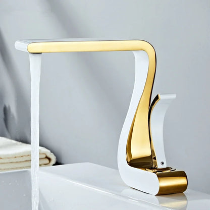 Luxury White Gold Bathroom Mixer Tap Brass Wash Basin Faucet Hot and Cold Water Sink Retro Faucet  Single Hole Faucet Bathroom - https://mohammadcollection.com