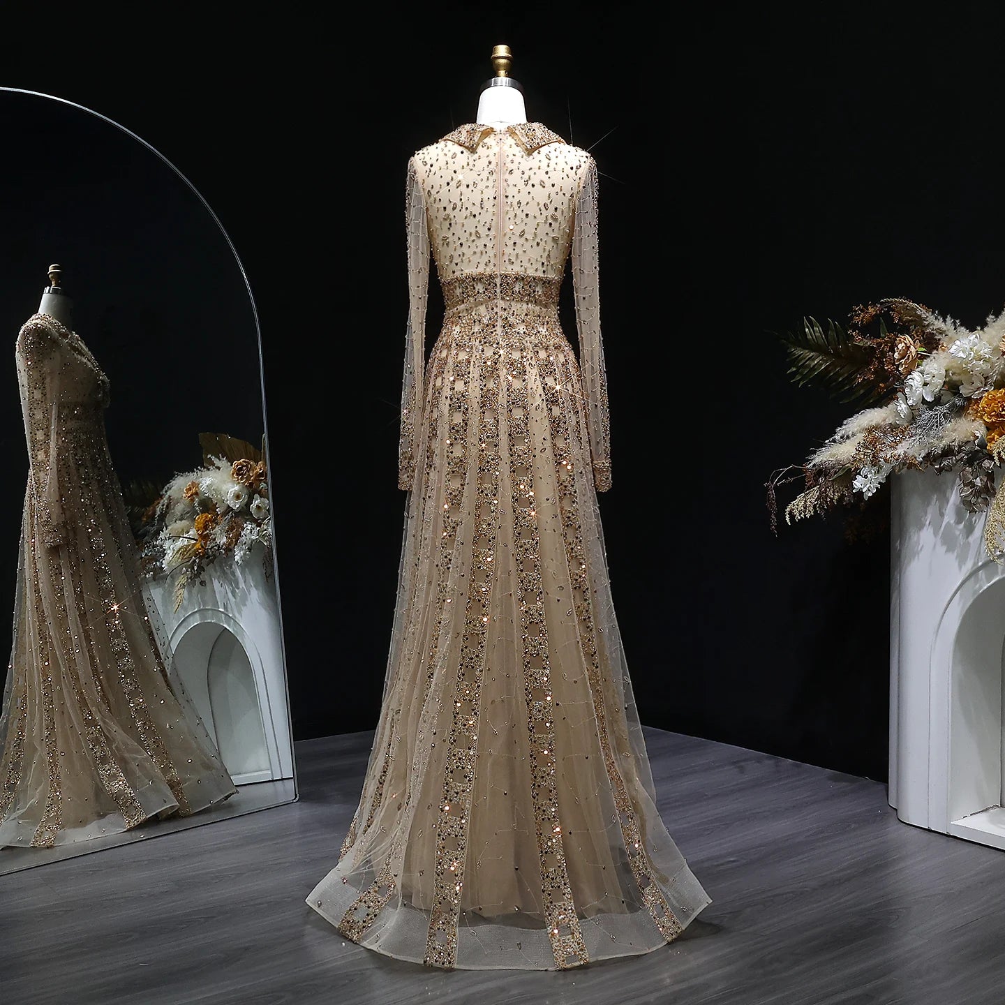 MC Long Sleeve Formal Evening Dresses