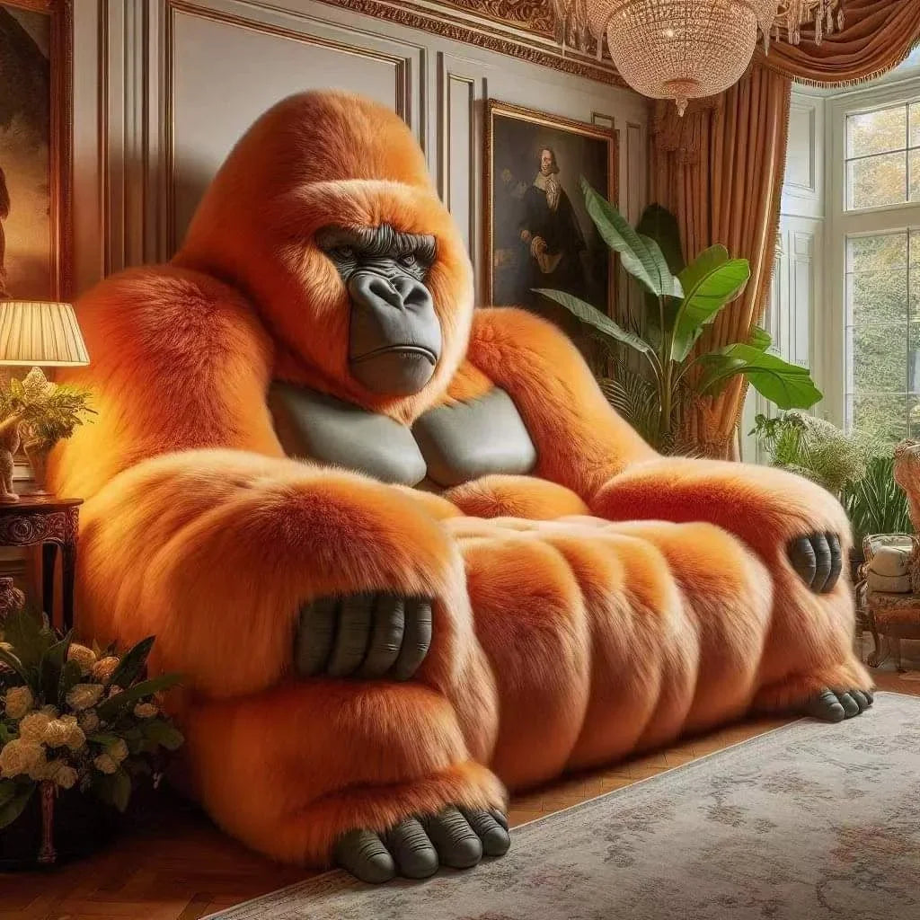 A Custom Internet celebrity modern gorilla King Kong designer creative design living room leather sofa sofa - https://mohammadcollection.com