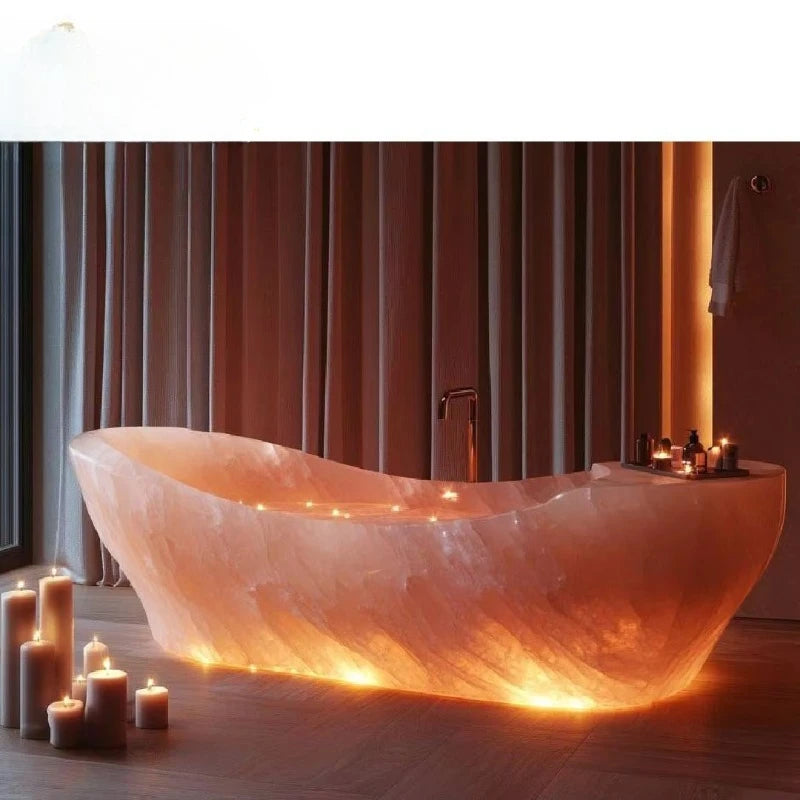 Irregular pink agate bathtubs for custom apartments and villas - https://mohammadcollection.com