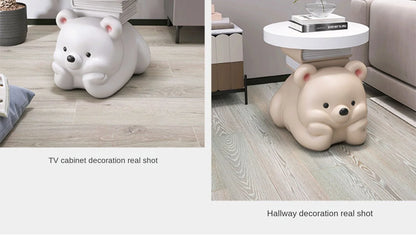 Cream bear living room floor ornaments, home accessories, TV cabinet, sofa side coffee table, bedside table, housewarming gift - 𝕄𝕮 𝕋𝕙𝕖 𝔹𝕝𝕒𝕔𝕜 𝔻𝕚𝕒𝕞𝕠𝕟𝕕