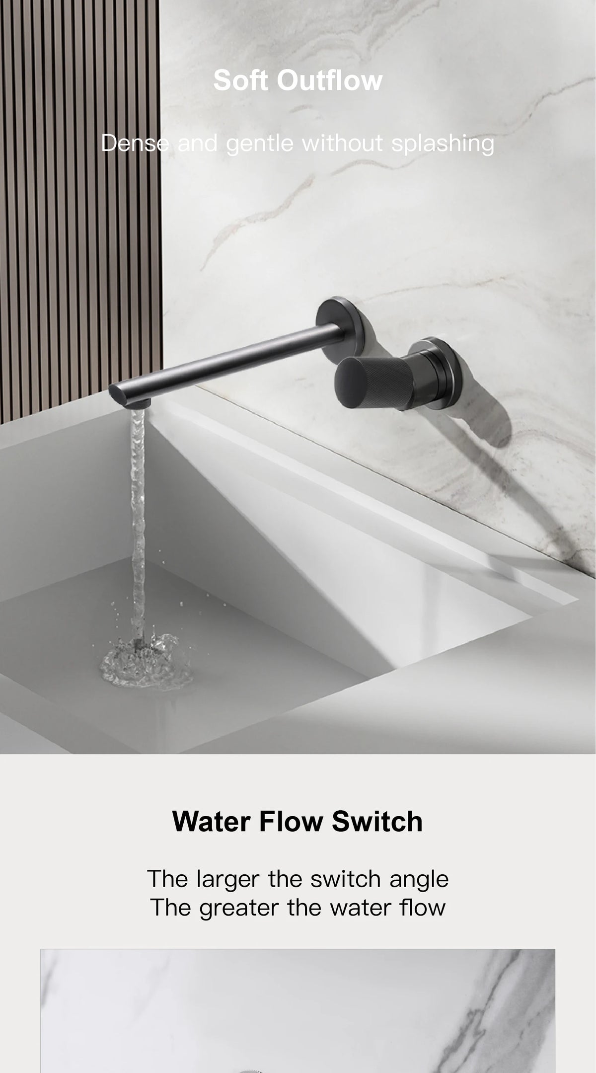 Luxury rose gold brass wall-embedded bathroom bath sink faucet by MC THE BLACK DIAMOND, modern design with sleek finish.