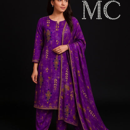 Light pink chiffon fabric from Mohammad Collection, 4-meter length suitable for making elegant suits and traditional wear.